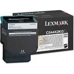 Lexmark C544X2 Black Toner Original Cartridge C544X2KG (6000 Pages) for Lexmark X543dn mfp, X544dn mfp, X544dw mfp, X544dte mfp, X546dtn, X548dte